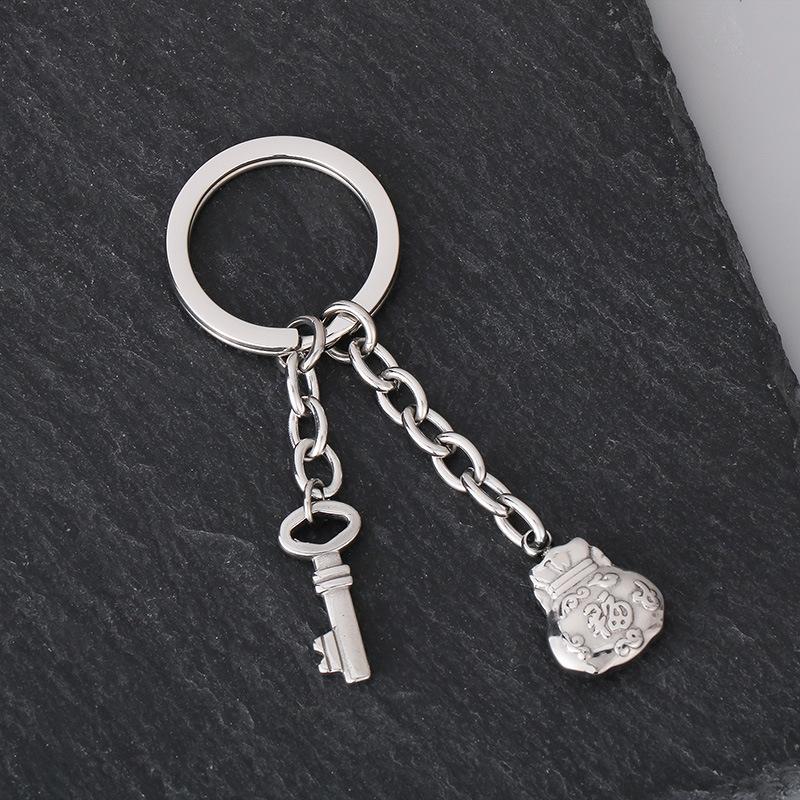 Portachiavi Personalizzato Sacchetto della Fortuna, Regalo Creativo Uomo Donna Acciaio Inossidabile Fitness Sport Pugilato Guantoni Portachiavi