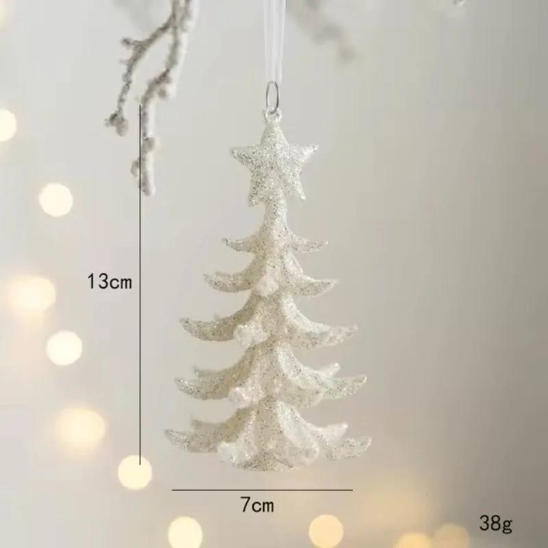 12x11CM 1 Stück Weihnachtsbaum Anhänger Weihnachtsdekoration Glitzer Stern Elch Engel Weihnachtsgeschenk für Heimparty 2025 Neues Jahr Navidad