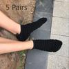 5 Pairs of Caterpillar Men's Short Socks Solid Colour Shallow Towel Thickened Sweat Breathable Sports Socks Autumn Cotton Boat Socks