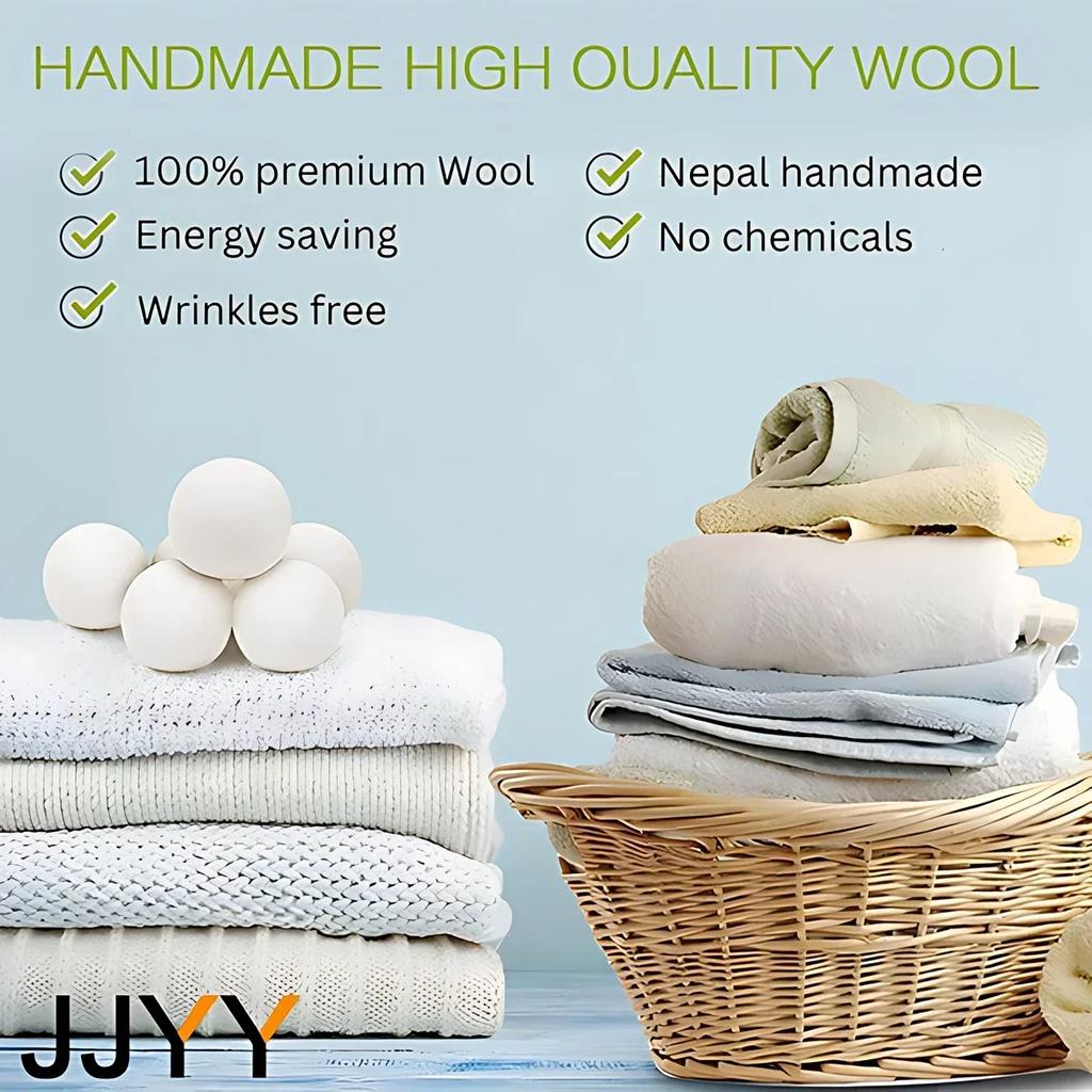 6PCS Wool Dryer Balls Eco Friendly Laundry Static Remover Anti Tangling Dryer Balls for Washing Machine and Household Use