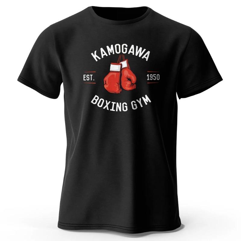 Męska Oversize Koszulka Bokserska GYM Anime Luźny Krój Oddychająca Codzienna Graficzna Vintage Koszulki Lekka Oddychająca Harajuku Top