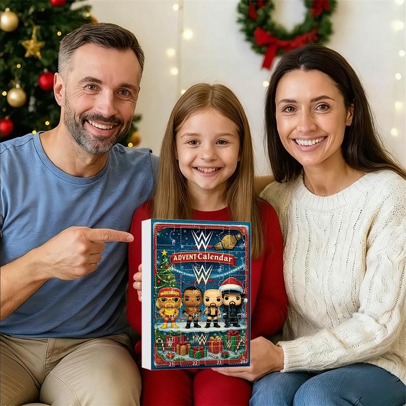 Wrold Wrestling Champion 2025 Adventní kalendář, 24denní odpočítávací kalendář s 24 legendami a šampiony, Dárky pro fanouška wrestlingu