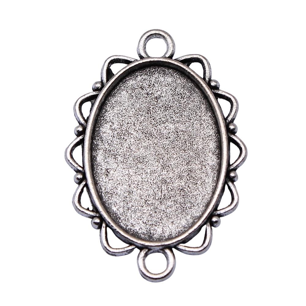 10 Stück 18x25mm Innenmaß Antik Silber Plated 31 Stile Cameo Cabochon Basis Fassungen Anhänger Halskette Zubehör