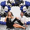 Blue Theme Balloon Kit Arch Royal Blue Black White Silver Balloons Garland Exploding Star Foil Globos Birthday Party Decoration