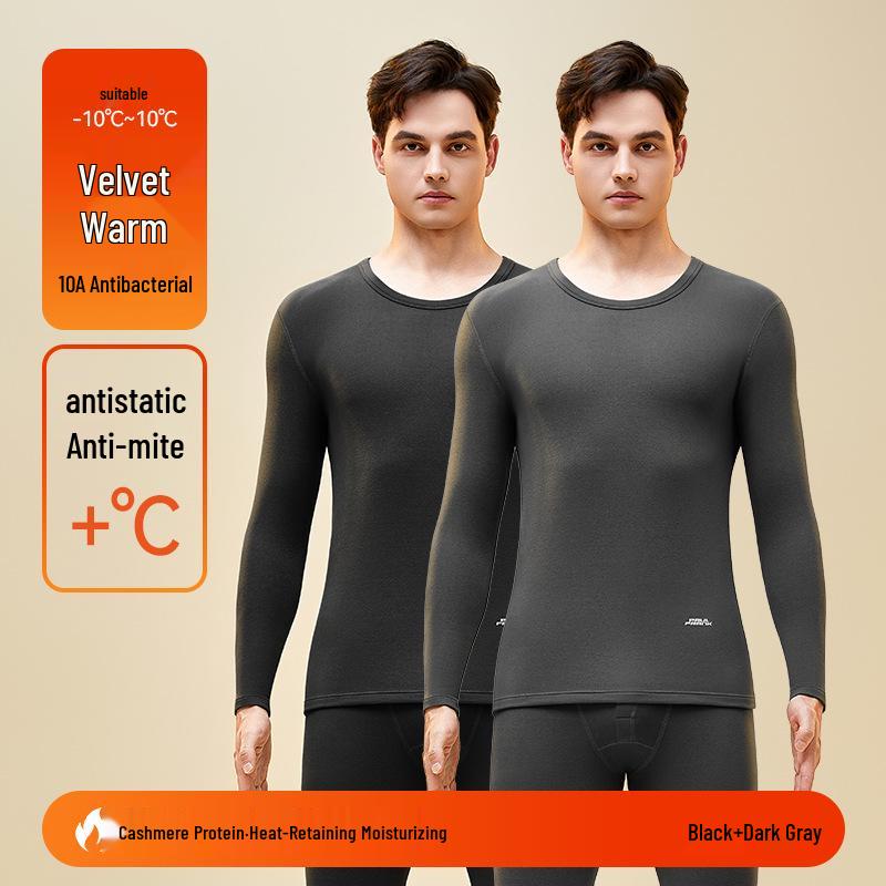 Men's Woolen Thermal Underwear Set: Autumn & Winter Fleece Pants & Top