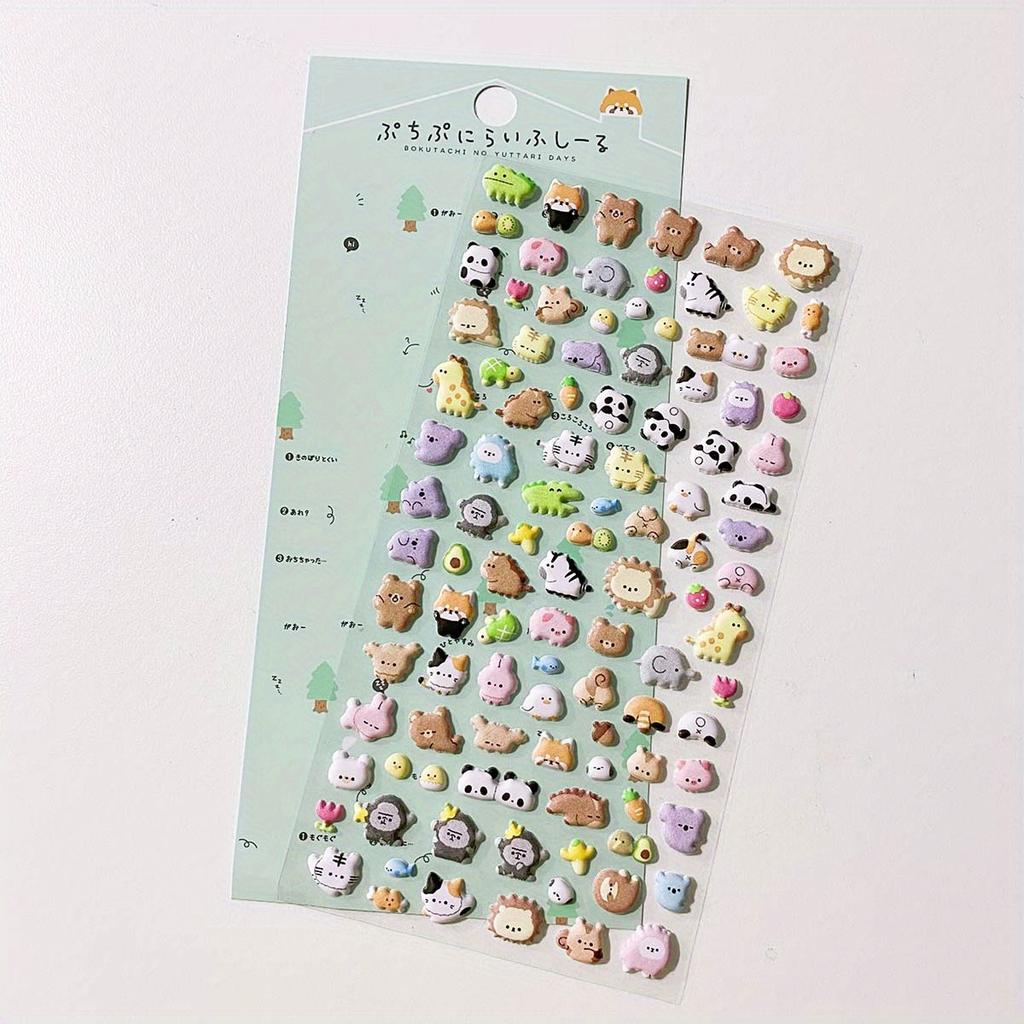 Cute Kawaii Animals 3D Bubble Stickers Durable Adhesive Funny, Aesthetic Art Stationery for DIY Journal, Laptop, Water Bottle Decoration Stickers