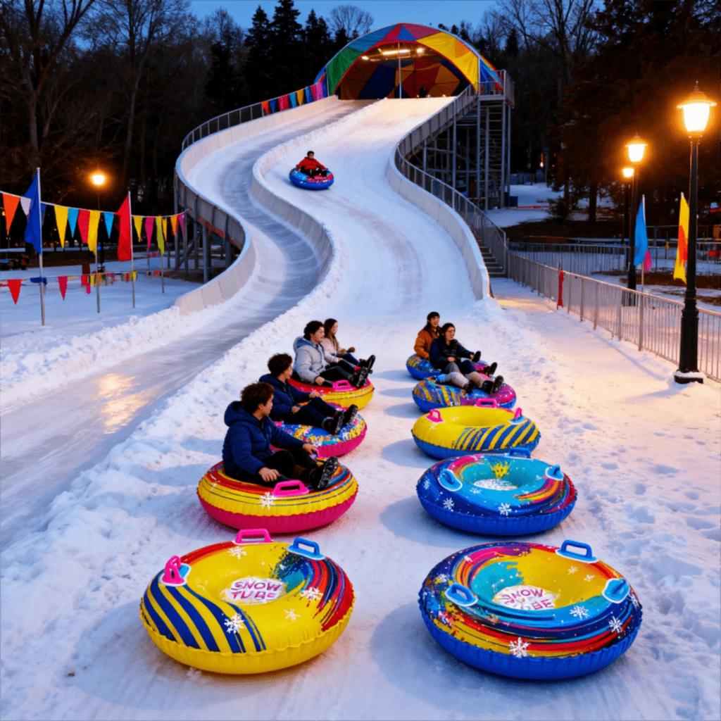 Colorful and Fashionable Inflatable PVC Foldable Winter Ski Ring Suitable for Snow Drifting/outdoor Leisure Family Activities