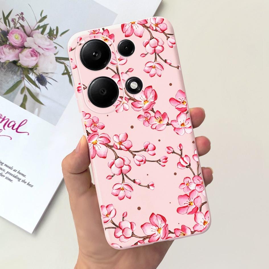 For Xiaomi Redmi Note 13 Pro 4G 2024 Case Cute Love Heart Cactus Soft Matte TPU Cover For Xiaomi Poco M6 Pro 4G Note13 Pro Coque