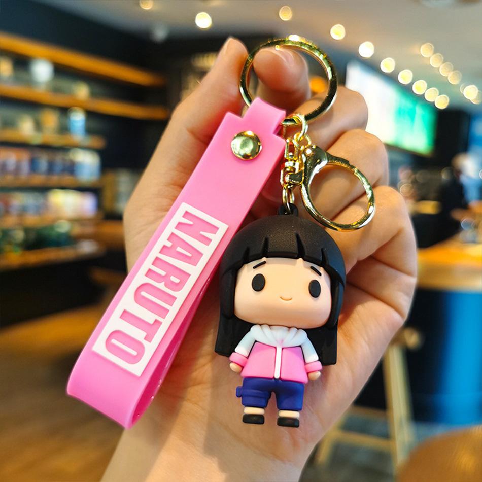 Chaveiro Anime Naruto Joia da Moda Figura de Desenho Animado 7CM Porta-Chaves de PVC Figuras de Ação Uzumaki Kakashi para Homens Mulheres Pingente de Bolsa