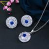 Aaa Zircon Set, Stud Earrings, Necklace Set, Chain, Popular Jewelry Two-Piece Set.