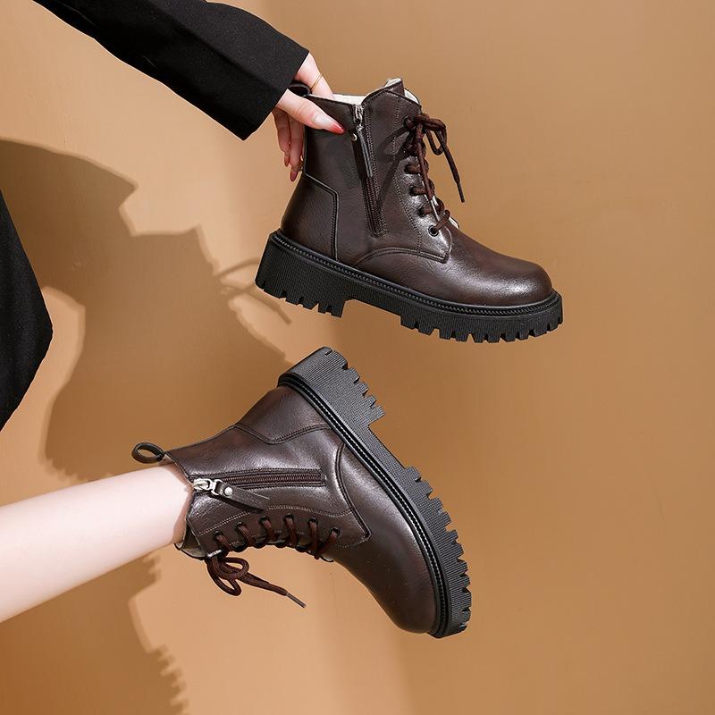 Fashion Martin Boots Women's Autumn and Winter New Side Zipper Thick Bottom Tide and Short Boots Tide