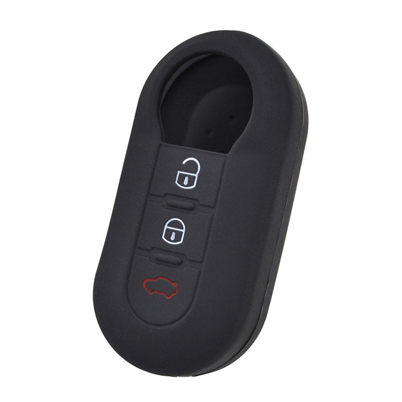 3 Button Silicone Key Cover Fit For Fiat 500 Panda Punto Bravo Lancia Ypsilon Stilo Ducato Delta Remote Hull Case Fob Protector