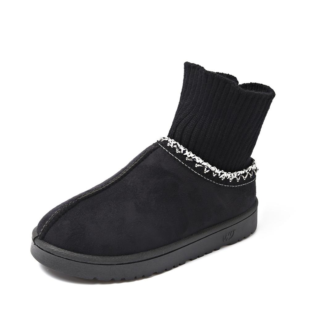 Mao Mao thick-soled slippers women's 2025 winter new fur integrated outer wear heightened bag head drag thickened velvet snow boots