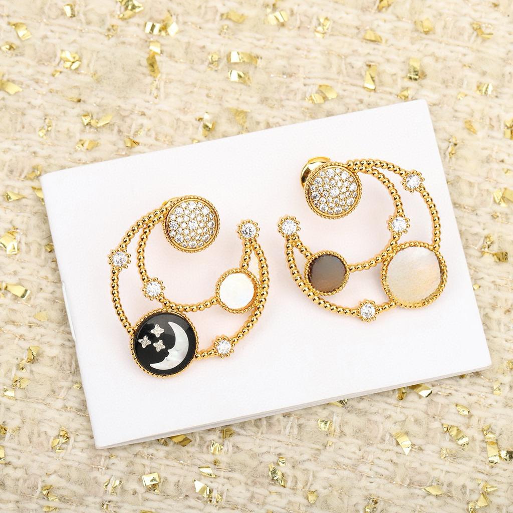 Hot Brand Vintage Earrings for Women Luxury Jewelry Fashion Diamond Compass Designer Eardrop Pure 925 Sliver Lady Stud Earrings