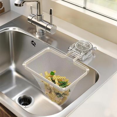 Homspark Triangular Corner Drainer Net Holder with Strong Suction Perfect for and Food Waste Includes 50 Drainer Nets Cups, Sink, Kitchen, Disposal,