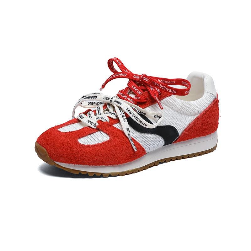 Thick bottom heightening female summer thin leather mesh breathable, light and wear-resistant retro color matching