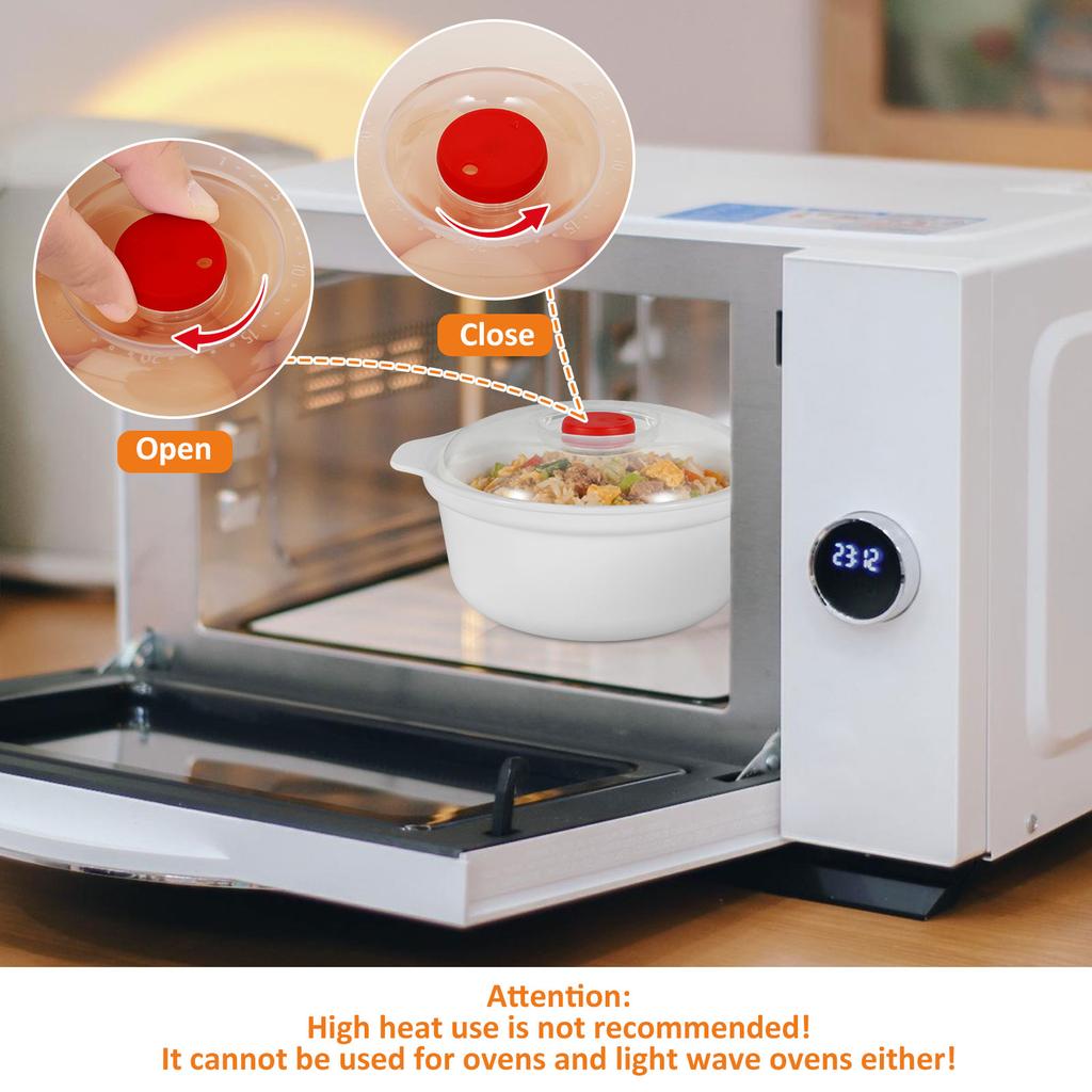 3 Pcs Microwave Bowl with Lid and Steam Rack Microwave Special Soup Bowl Plastic Microwaves Food Bowls for Kitchen Accessories