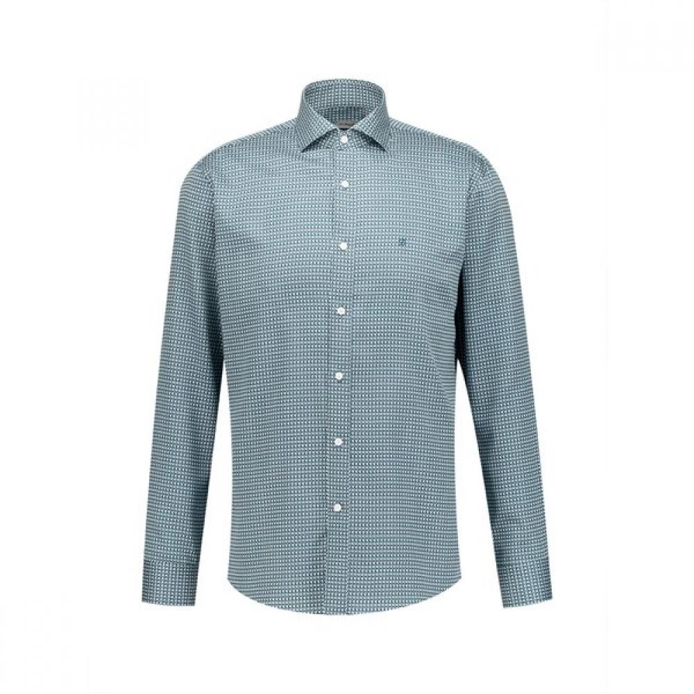 S.t. Dupont Slim Fit Long Sleeve Shirt With Geometric Motif Se4fm21ls253sge