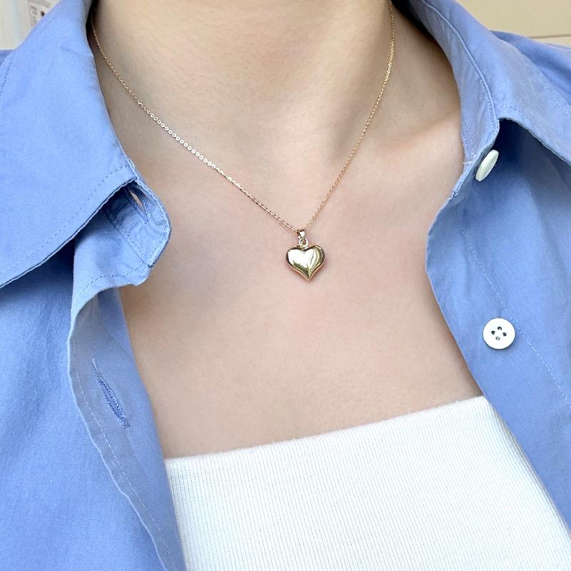 Mcel 14K Melting Chubby Heart Necklace
