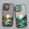 Forest scenery Mountain River Landscape Phone Case For iphone 16 15 14 13 12 11 Pro Max Mini Plus X XR XS 7 8 Shockproof Cover