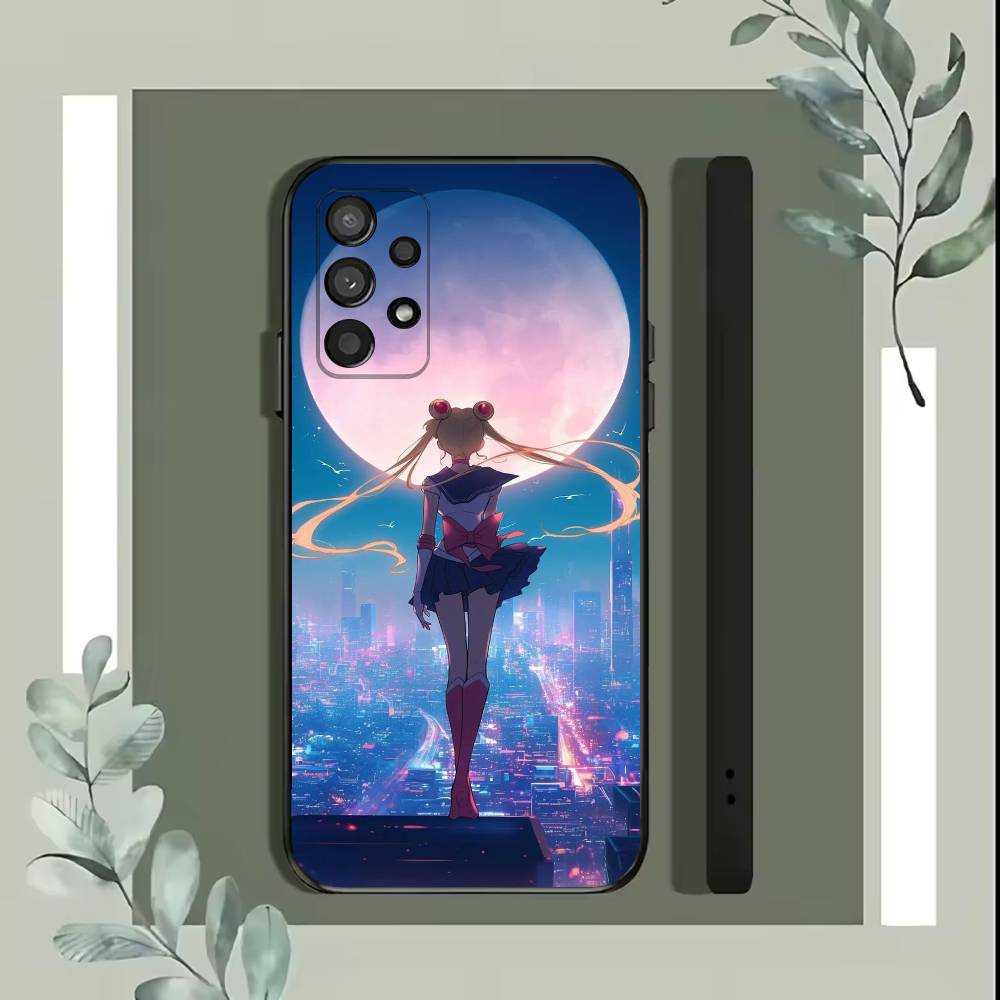 Cartoon S-Sailor M-Moons Phone Case For Samsung S25,S24,S21,S22,S23,S30,Ultra,S20,Plus,Fe,Lite,5G Black Cover