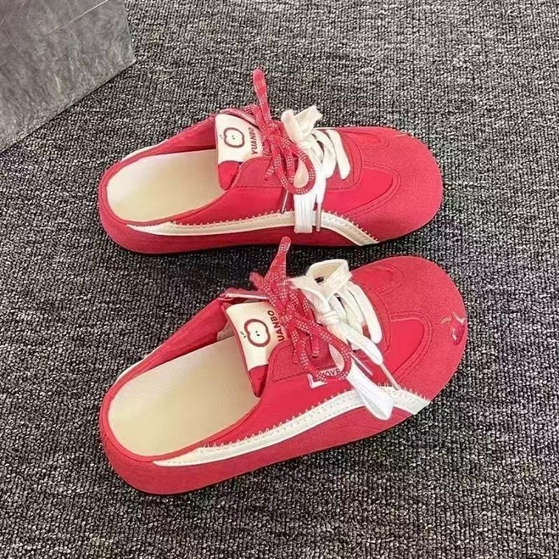 Flat-bottomed Bag Head and Half Slippers for Women To Wear New Summer One-pedal Heel-free Cool Slippers