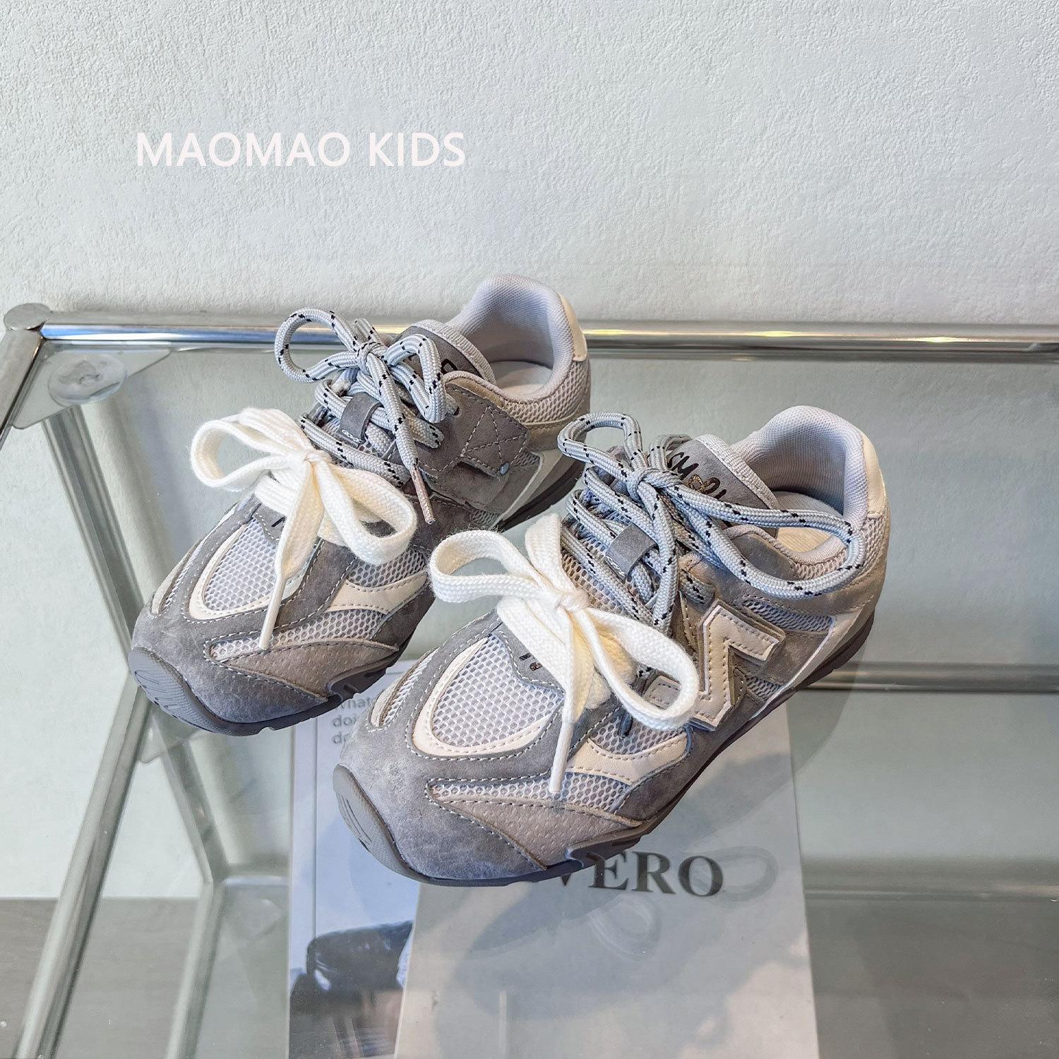 

Silver gray sports shoes children s 2025 new summer breathable net shoes versatile boys shoes dad shoes girls tide 37 серый