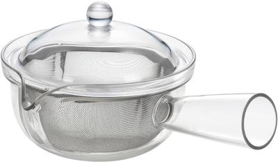 Akebono Sangyo Stainless Steel Mesh Made In Horizontal Transparent Design for Easy Tea Easy To Stainless Steel Clear Teapot 260ml Teapot, Kyusu-style,