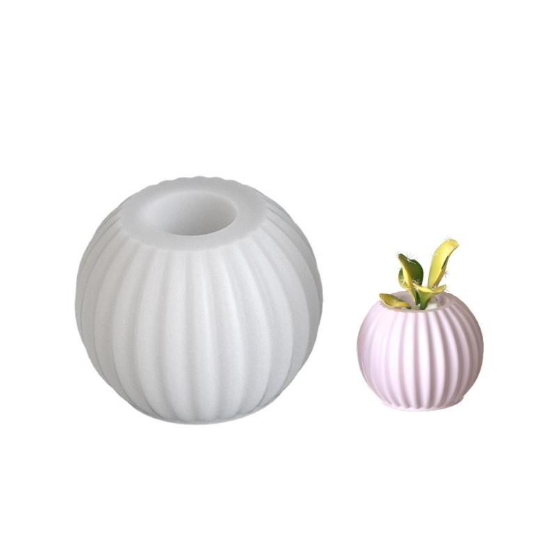 

Flexible Silicone Circular Candle Holder Mold With Striped Pattern Easy Demold Mould For Resin Casting Projects S