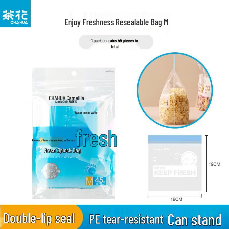 Chahua Resealable Food Storage Bags Medium