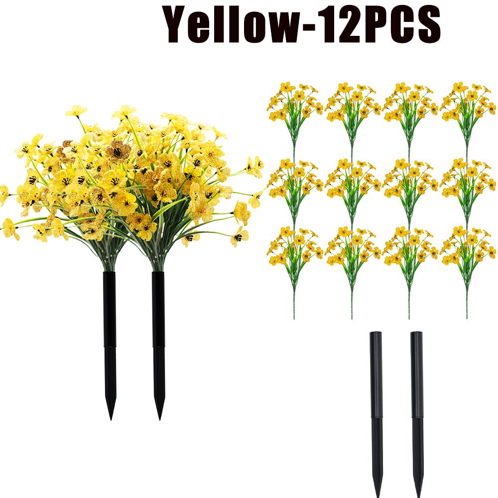 Artificial Violet Flowers Fake Spring Grass Faux Plants for Wedding Garden Decor Outdoor Artificial Floral Home Decoration