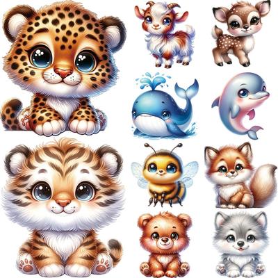 Thermische Patches Kleidung Niedliche Tiere Set Aufkleber Wärme Presse Applizierte Parches Ropa T-Shirt Diy Hoodies Kleidung Aufkleber Patch