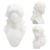 Perruque Synthétique Bouclée de Juge Colonial Blanc, Style Aristocrate du 18ème Siècle pour Cosplay de Cour, Théâtre Historique et Fête d'Halloween