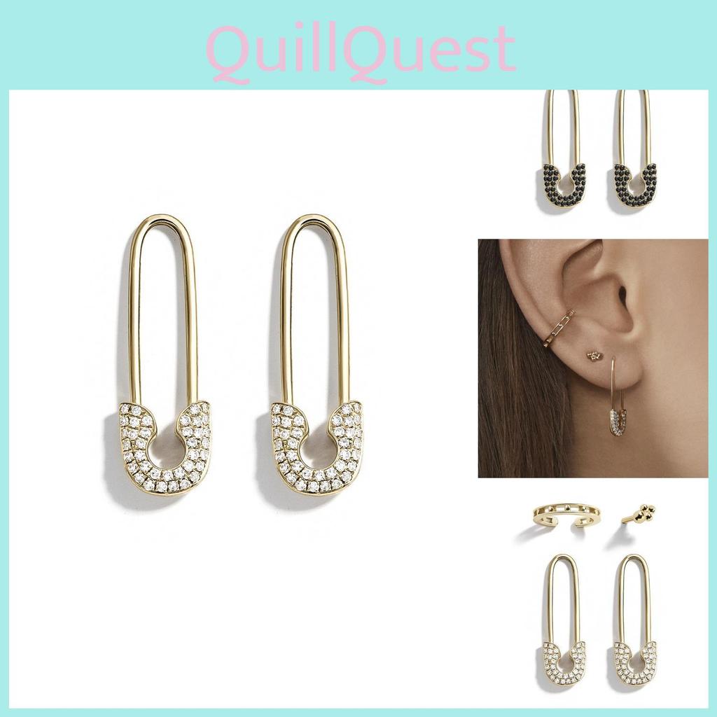 Trendy Rhinestone Stud Alloy Earring Set Elegant Four-piece Collection