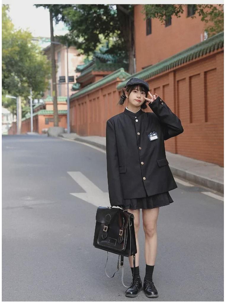 Herren Zhongshan Freizeitanzug im japanischen Stil mit Stehkragen - College-inspiriertes Design