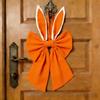 Soft Easter Hanging Item Multi-purpose Decorative Fabric Bow Bunny Ear Bow  Wall Decor
