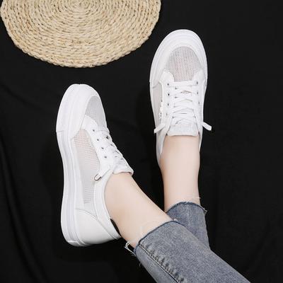 Sommerschuhe aus atmungsaktivem Mesh für Damen, lässig, große Größe, bequeme flache Schuhe mit weicher Sohle und flacher Sohle