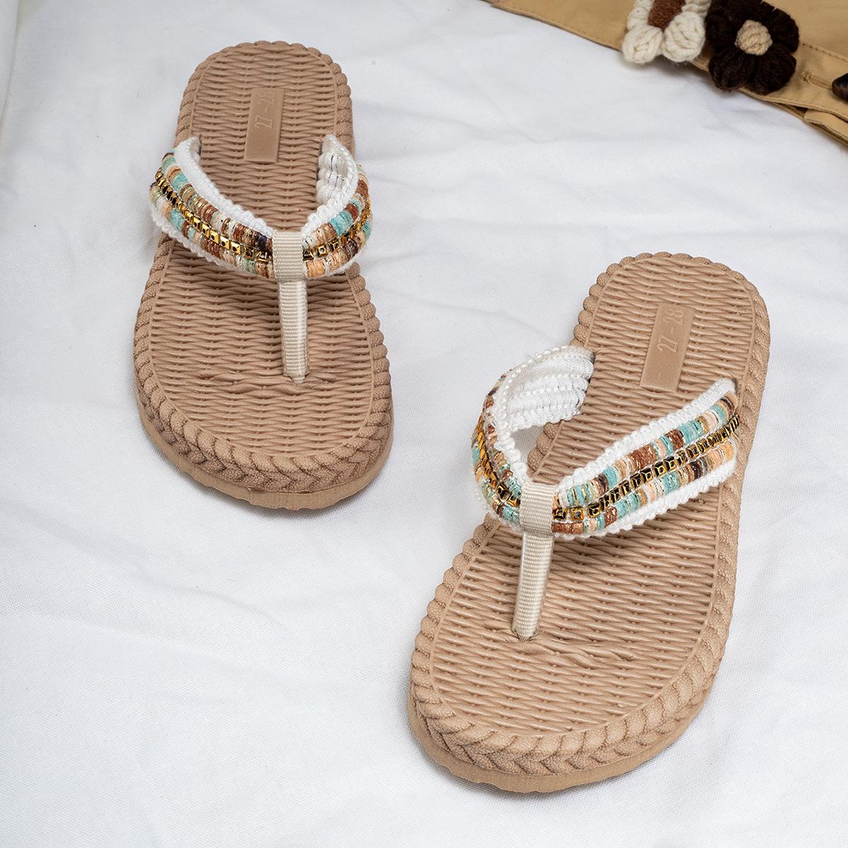 Детские нескользящие конопляные шлепанцы 2025: Пляжный Отдых Летний Стиль 35