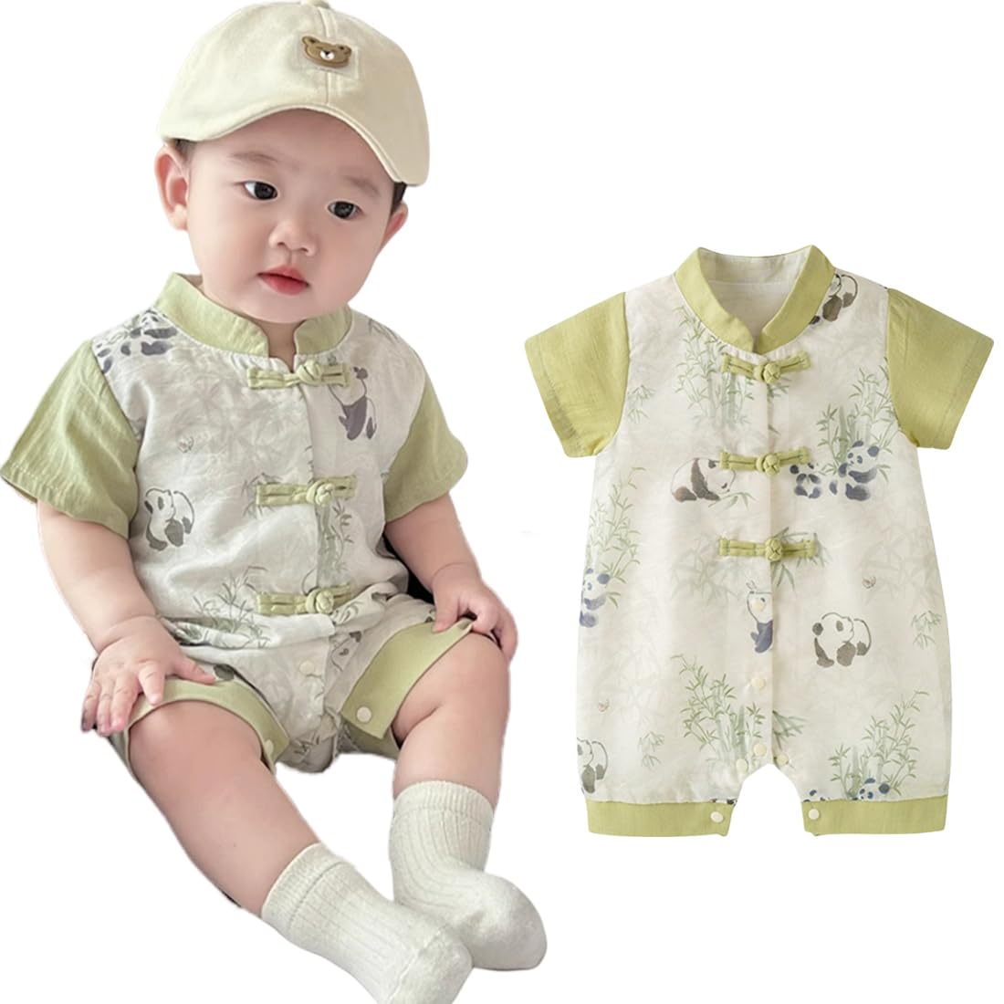 

Baby Clothes for Boys and Short Sleeve Panda Pattern Baby Clothes for Front Air Conditioning Preparing for Birth [Icyrain] Girls, Coveralls, Rompers,