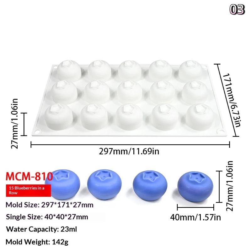 Mousse Cake Mold Silicone Baking Mold Fruit Series Hami Melon Lychee Blueberry Grape Chocolate Mold French Dessert Diy