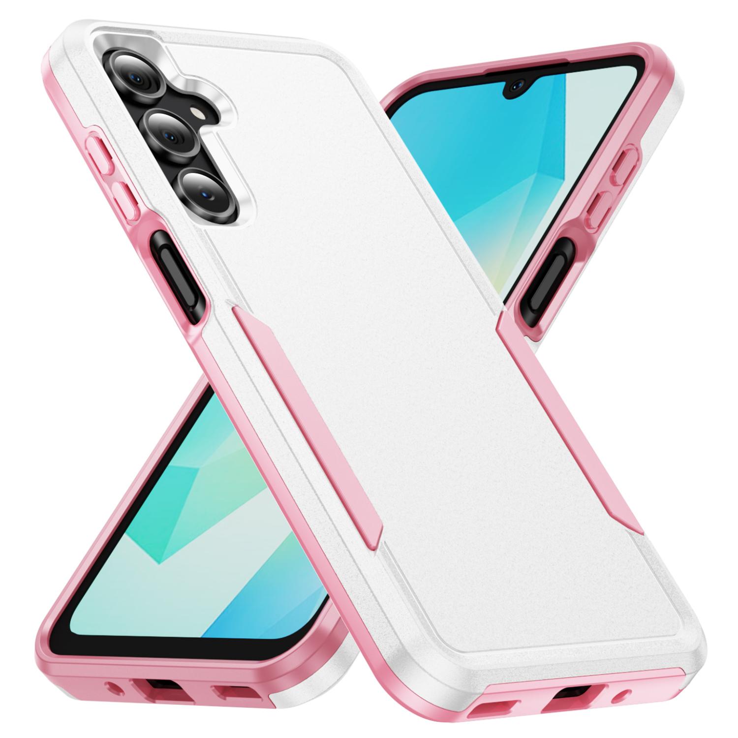 

For Samsung Galaxy A16 4G/5G Case PC+TPU Military Grade Drop Protective Phone Cover White+Pink