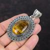 Tigerauge-Anhänger, handgefertigter Schmuck, zierlicher Vintage-Anhänger, Edelstein-Anhänger, 925er Sterlingsilber-Anhänger, Tigerauge-Schmuck, Verlobungsgeschenk