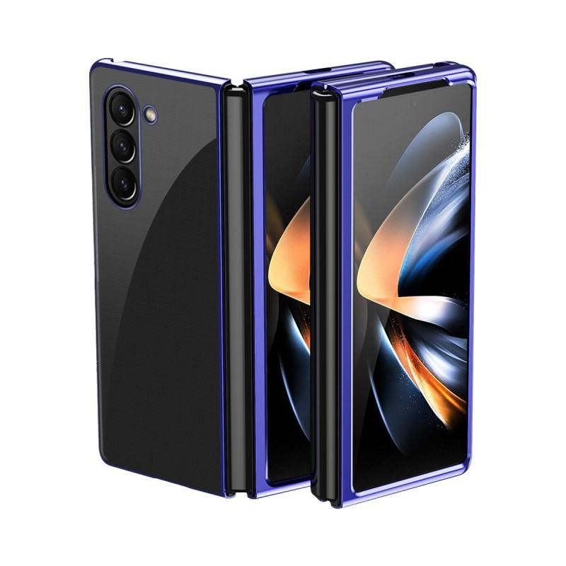 ZFold6 Clear Plating Phone Case Full Body Shockproof Cover Foldable 5G Phones With Stand