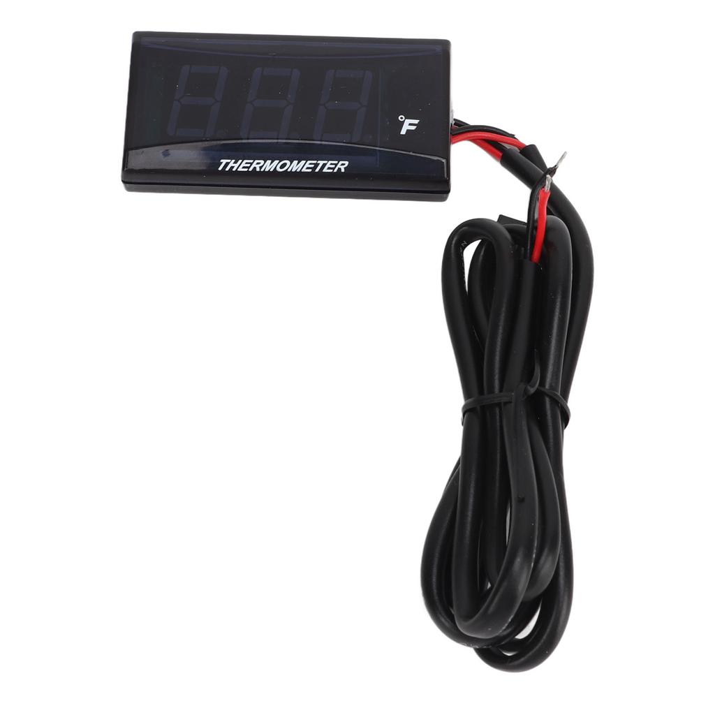 Water Temperature Gauge Fahrenheit Degree LCD Backlit Display Waterproof Water Temp Meter with 16mm Tee for Motorcycle