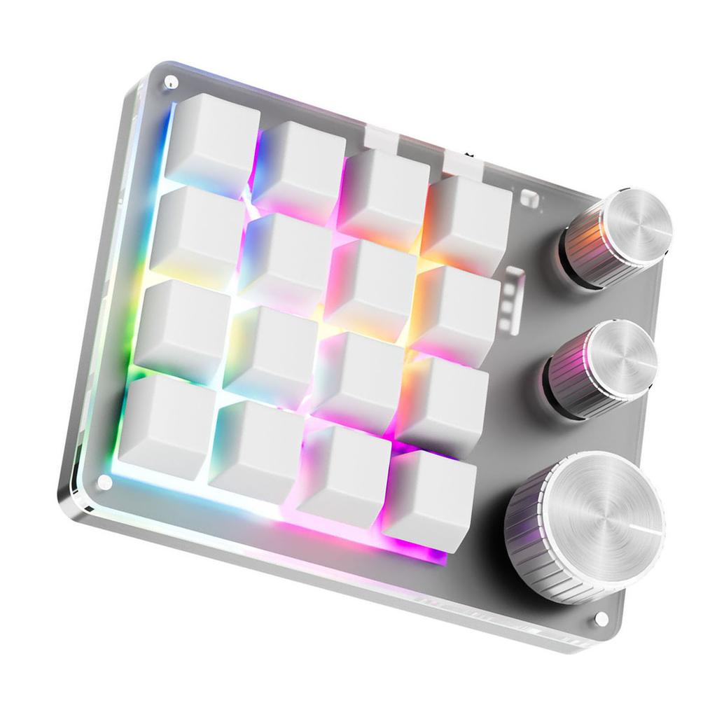 Programmierbare Tastatur 16 Tasten 3 Drehregler USB-kabelgebunden Lautstärkeregelung Gaming-Tastatur