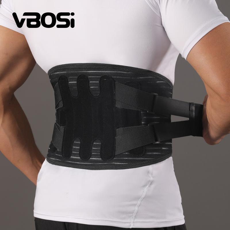 

Vbosi Adjustable Breathable Waist Support Lower Back Brace For Men Women With Metal Stabilizers Pain Relief M чорний