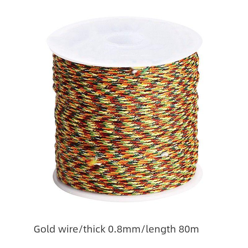 

Dragon Boat Festival Colorful Braided Rope Hand-Woven Rope Hair Braid Colorful Thread Kids Hand-Woven Line DIY Bracelet Necklace Material 0.8 plus gold about 80 meters