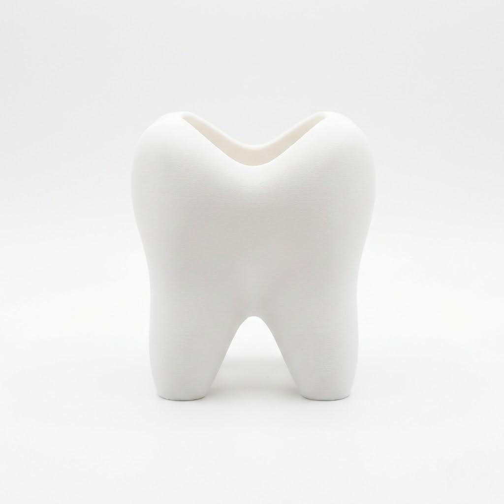 

3D Printed Tooth Shaped Organizer Holder for Toothbrush Makeup Pen Bathroom Desktop Decor Unique Home Decoration Storage Shelves белый