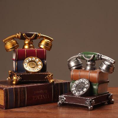 European-Style Retro Telephone Ornament for Living Room or Cafe
