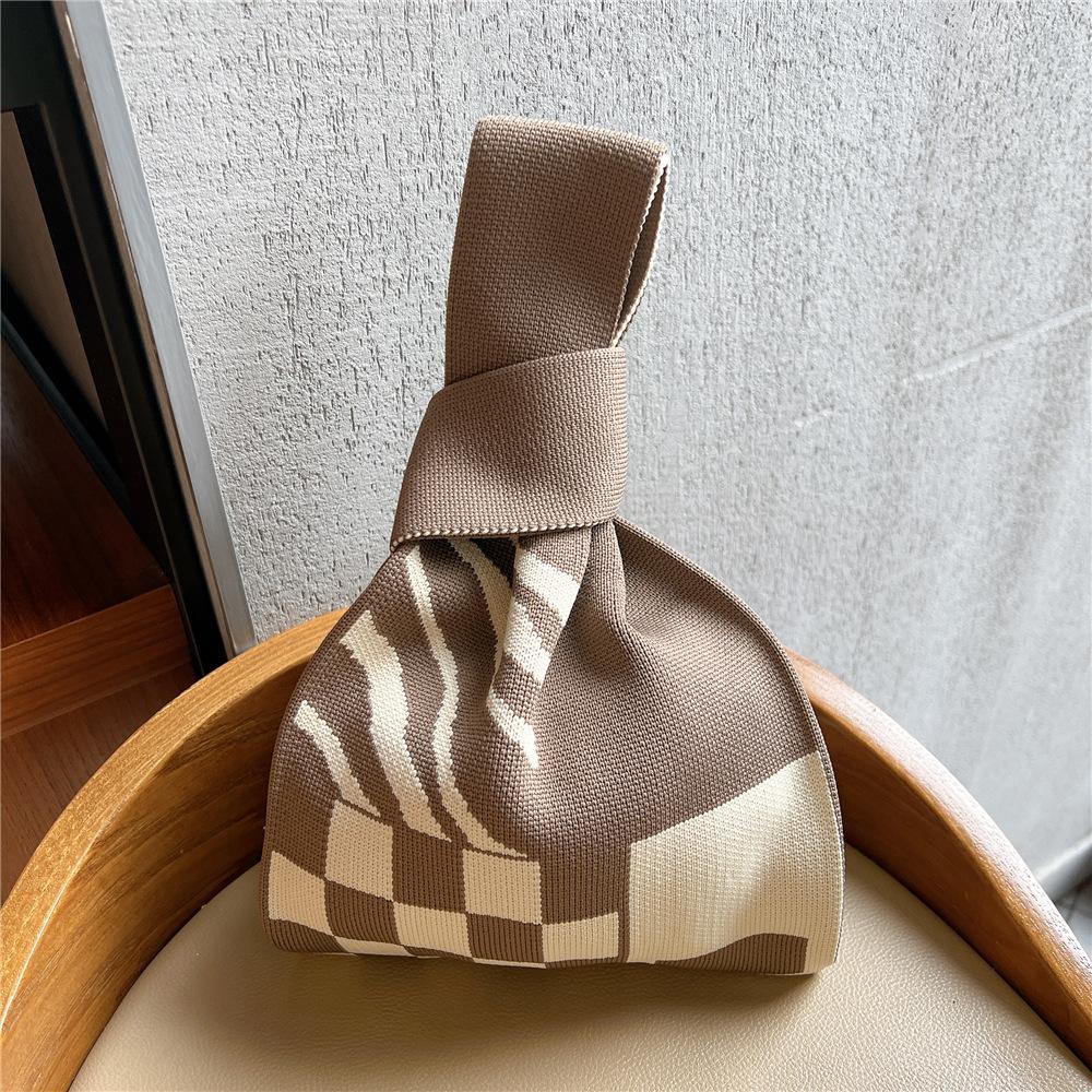 Knitted Mobile Phone Bag For Women In Spring And Autumn Cute Cartoon Versatile One Shoulder Diagonal Cross Bag Travel Coin Purse Small Handbag